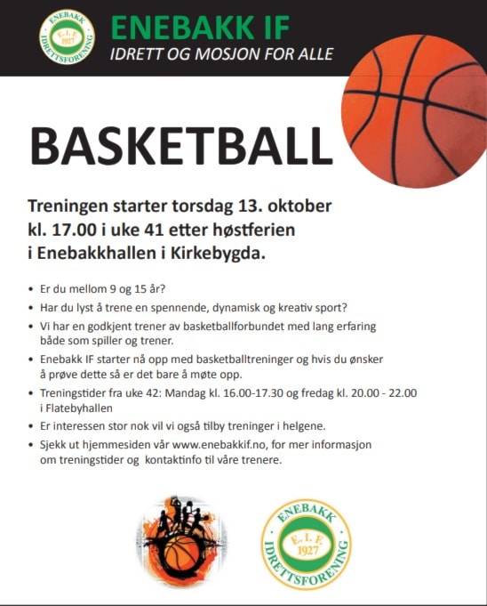 Basketgruppe starter trening
